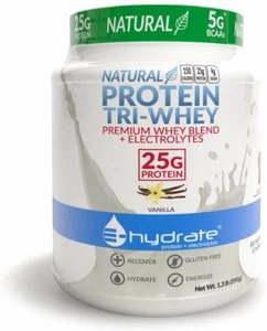 E-hydrate | Natural 3-Whey Blend, 25g Protein, Electrolytes, GF | Vanila, 1.3 LB - Picture 1 of 2