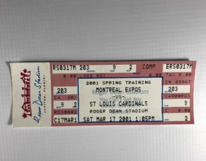 2001 St. Louis Cardinals Montreal Expos Unused Spring Training Ticket 3/17/2001 - Picture 1 of 5