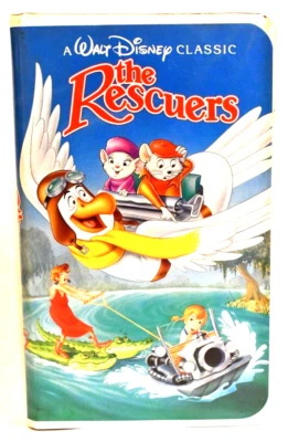 VTG The Rescuers Black Diamond Edition VHS Walt Disney Original Clam Shell Case - Изображение 1 из 4