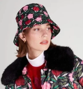 RARE SOLD OUT Kate Spade Women’s Rose Garden Quilted Nylon Bucket Hat One Size - Picture 1 of 4