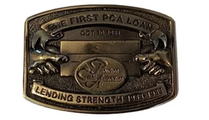 Fibbia Cintura La Prima Forza Prestito Pca 10 Ottobre 1933-1983 Vintage USA - Foto 1 di 7