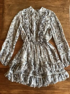 NWT Chelsea & Violet Boho Chiffon Ruffle Long Sleeve Smock Knee-High Dress Small - Picture 1 of 7