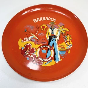 Placa de recuerdo de colección Barbados Orange Harbour Police Island escena viaje 10,5" - Imagen 1 de 3