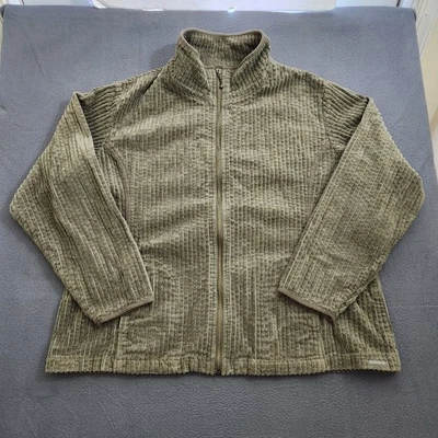 Chaqueta de pana Woolrich para mujer 2XL verde oliva claro cuello falso cremallera completa Y2K Foto 1 de 4