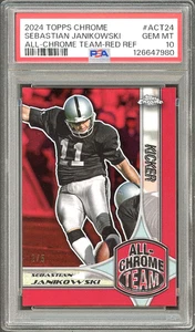 2024 Topps All-Chrome Team - Sebastian Janikowski #ACT-24 Red Refractor PSA 10 - Picture 1 of 2