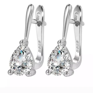 925 Sterling Silver Lab Diamond Stud Earrings - Picture 1 of 4