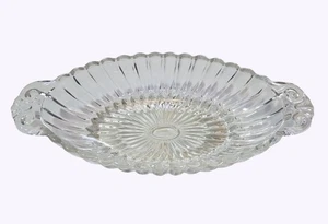 Anchor Hocking EAPC Clear Pressed Glass Oval Relish Dish W/ Handles 8 3/8" Long - Picture 1 of 2