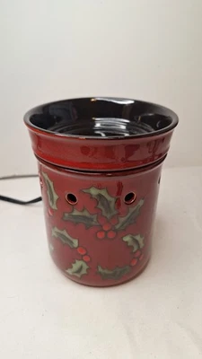Calentador de cera tamaño completo Scentsy Red Feliz Berry Navidad vacaciones retirado 2010 Foto 1 de 4