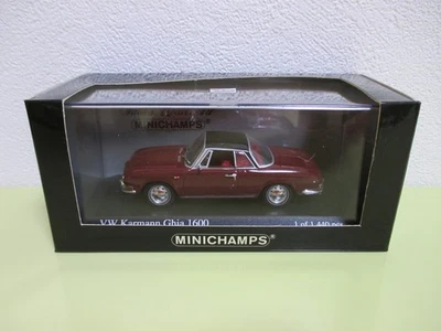 Minichamps 430050222 Volkswagen VW Karmann Ghia 1600 1966 Dark Red 1:43 - Image 1 of 2