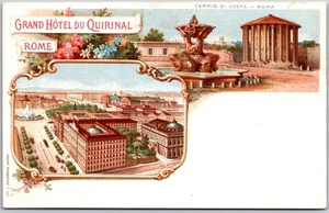 Rom Italien IT, Grand Hôtel du Quirinal, Tempio di Vesta und Brunnen, AK - Bild 1 von 2