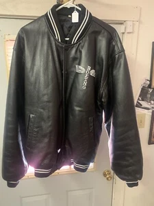 RARE BOEING / McDONNELL DOUGLAS MENS XL BLACK LEATHER BOMBER FLIGHT STYLE JACKET - Picture 1 of 7