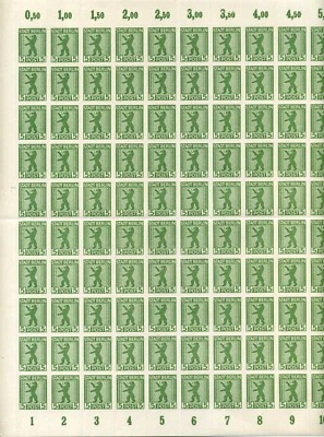 Stamp Germany Mi N°1 Berlin & Brandenburg-Sheet -5 Pf-1945 MNH Soviet Occupation - Image 1 of 4