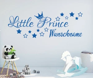 Wandtattoo Little Prince Name Wunschname Wunschtext Geburt Prinz Kinderzimmer - Bild 1 von 12