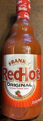 FRANKS RED HOT ORIGINAL Cayennepfeffer Sauce Große 25 Unzen Flasche Neu - Bild 1 von 2