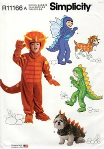 Simplicity R11166 Dinosaur & Dragon Costumes for Child & Dogs Sz 3-8 UNCUT 1765 - Picture 1 of 5