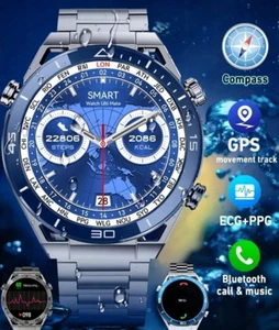 New ECG PPG Phone Call Smart Watch Tracker Compass Fitness - Foto 1 di 14