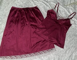 Vanity Fair Half Slip/Camisole 32/Half Slip Medium/L Burgandy Womans Cami Nylon - Picture 1 of 14