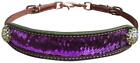 Showman Leather Wither Strap w/ Purple & Silver Sequins