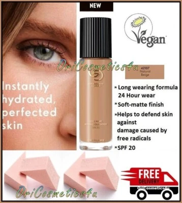 Oriflame Giordani Gold Long Wear Mineral Foundation Natural Beige &  Pink Wedges - Image 1 of 4