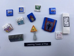 Lego Lote A Granel Piezas Impresas Paneles Com Spiderman Tiburón Letrero Registro Imágenes - Imagen 1 de 6