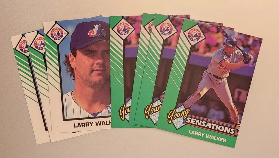 7 CARD LOT LARRY WALKER 1993 KENNER STARTING LINEUP CARDS MONTREAL EXPOS - Image 1 of 1