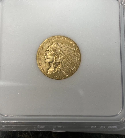1912 Gold 2.5 2 1/2 Quarter Indian Cover