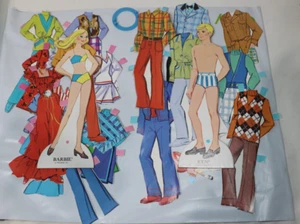Muñecas de papel vintage Sun Valley Barbie & Ken 1974 de Whitman - Imagen 1 de 8