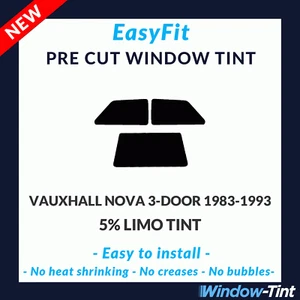 EasyFit tinta finestra pretagliata statica per Vauxhall Nova 3 porte 83-93 - 5% limousine posteriore - Foto 1 di 3