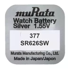 Murata 377 Pila Batteria Mercury Free Silver Oxide SR626SW Japan 1.55V - Imagen 1 de 1