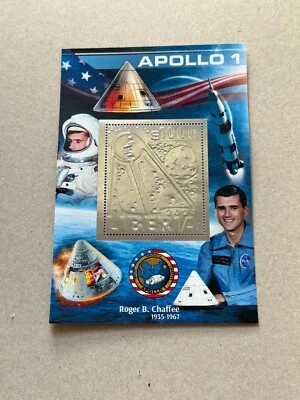 Estampillas. Space Apollo 1 Lámina Plata 10 Hojas Perforadas NUEVO AÑO 2024 Foto 1 de 4