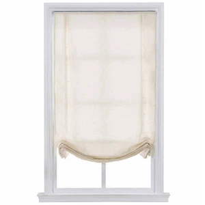 Ivory Cordless Tulip Fabric Roman Shade 39"x64" New Home Basics Light Filtering - Picture 1 of 5