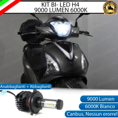 LAMPADA LED H4 6000K 9000 LUMEN CANBUS SYM SYMPHONY ST SCOOTER MOTO LUCE BIANCA - Immagine 1 di 4