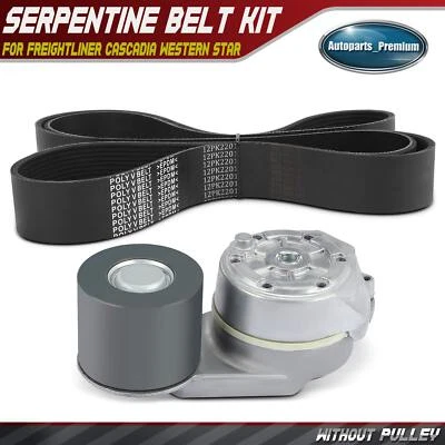 Kit de componentes de transmisión por correa serpentina de 2 piezas para Freightliner Cascadia Western Star Foto 1 de 4