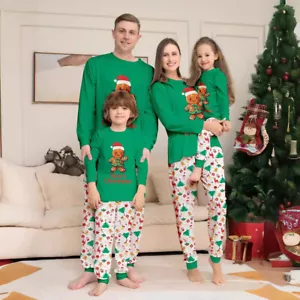 Family Matching Christmas Pyjamas Adult Kids Xmas Nightwear Pajamas Pjs Set - Picture 1 of 6