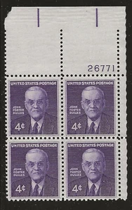 US Scott #1172, Plate Block #26771 1960 John Foster Dulles FVF MNH Upper Right - Picture 1 of 1