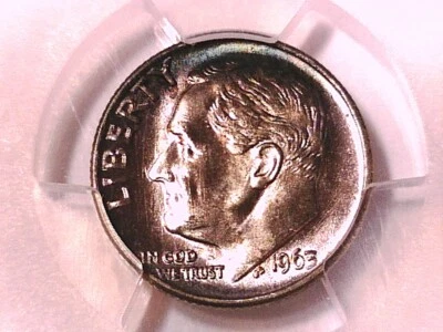 1963 P Roosevelt Dime PCGS MS 66 38736742 Toned - Image 1 of 4