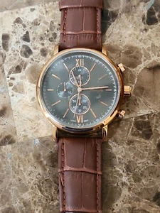 New Romilly Men's Watch rose gold Case Brown Leather - Picture 1 of 7