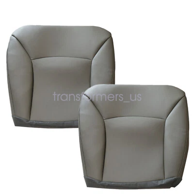 Driver & Passenger Side Bottom Leather Seat Cover Fits 2004 2005 Ford E150 Gray - Image 1 of 4
