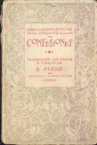 CONFESIONES AUTOR PAUL VERLAINE PRIMERA EDICION MUNDO LATINO 1921 TC12025 A6C1 - Imagen 1 de 1