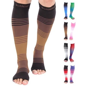 Open Toe Compression Socks Women and Men 20-30mmHg Toeless Compression Socks ... - Picture 1 of 9