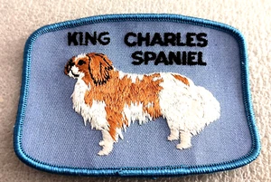 Patch giacca vintage King Charles Spaniel razza cane Kennel Show nuova NOS anni 70 - Foto 1 di 3