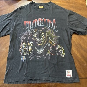 Vintage Nutmeg Florida Panthers NHL Hockey Size L Double Sided Black Rare - Picture 1 of 8