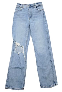 Abercrombie & Fitch Jeans Womens 27 The 90s Straight Ultra High Rise Distressed - Picture 1 of 13