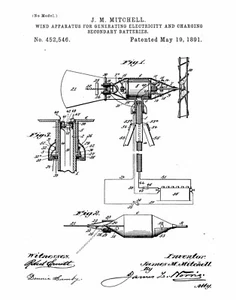 Wind Generator Windmill Art Print Wall Decor Vintage Retro Patent Art Drawing - Picture 1 of 6