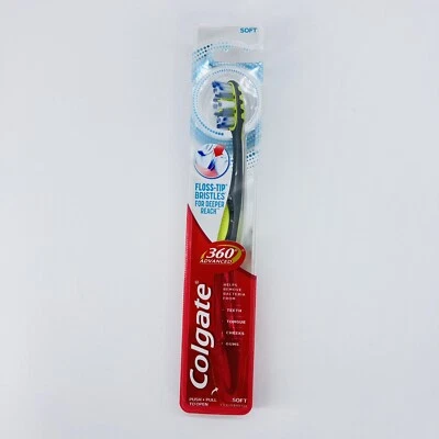 Colgate 360 Advanced Floss-Tip Soft Bristles Toothbrush Tongue Cleaner Yellow - Image 1 of 2