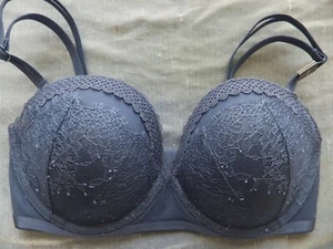 Victoria's Secret 32DD *MUY SEXY PUSH-UP* SUJETADOR SIN TIRANTES MULTIDIRECCIONAL *Azul Acero* - Imagen 1 de 7