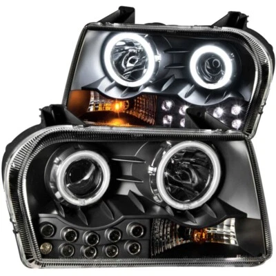 ANZO For 2005-2010 Chrysler 300 Projector Headlights W/ Halo Black (Does Not Fit - Image 1 of 4
