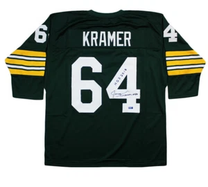 Jerry Kramer Signed Green Bay Custom Green Long Sleeve Jersey with "HOF 2018" - Picture 1 of 3