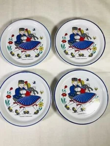 Waechtersbach W.Germany 4 Each Ceramic Dutch Coasters 3 3/4 Free Shipping - Picture 1 of 2