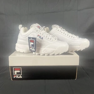 Fila Disruptor II Kids Size 5 Casual Chunky Sole White/pct/Vred - Picture 1 of 10